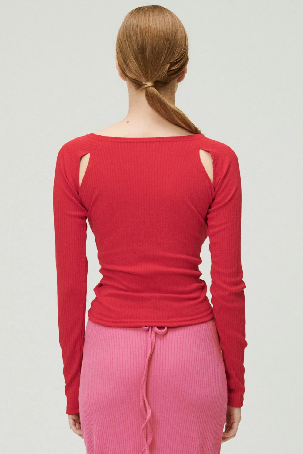 Ada Cutout Ruched Ribbed Top