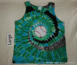 Adult Large Tie-Dye Baseball Spiral Tank