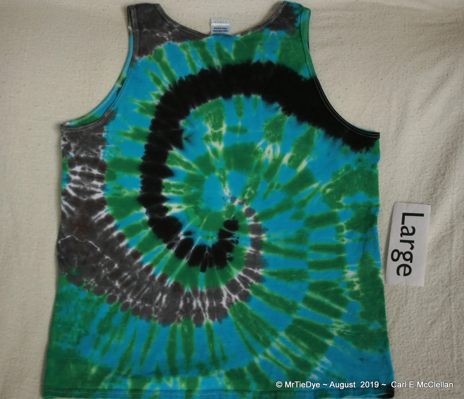 Adult Large Tie-Dye Baseball Spiral Tank