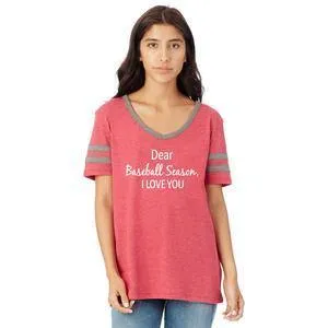 Baseball t-shirts Dear Baseball season I love you Varsity vintage v-neck Red, grey or blue S - XL