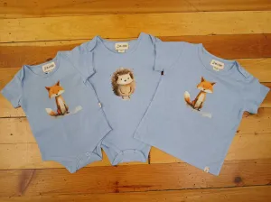 Blue Forest Critter Bodysuit / T-shirt