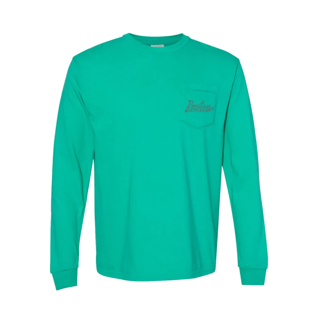 Boston Scally The Captain Long Sleeve Pocket Tee T-Shirt - Island Green