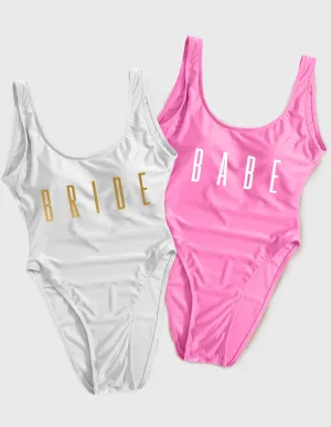 Bride & Babe Simplistic Bachelorette Swimsuit