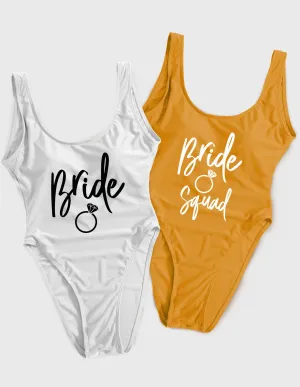 Bride and Bride Squad - Cursive Ring Style (204) Swimsuit