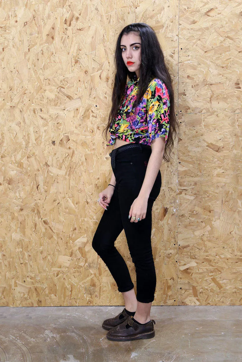 Bright Abstract Floral Print Blouse