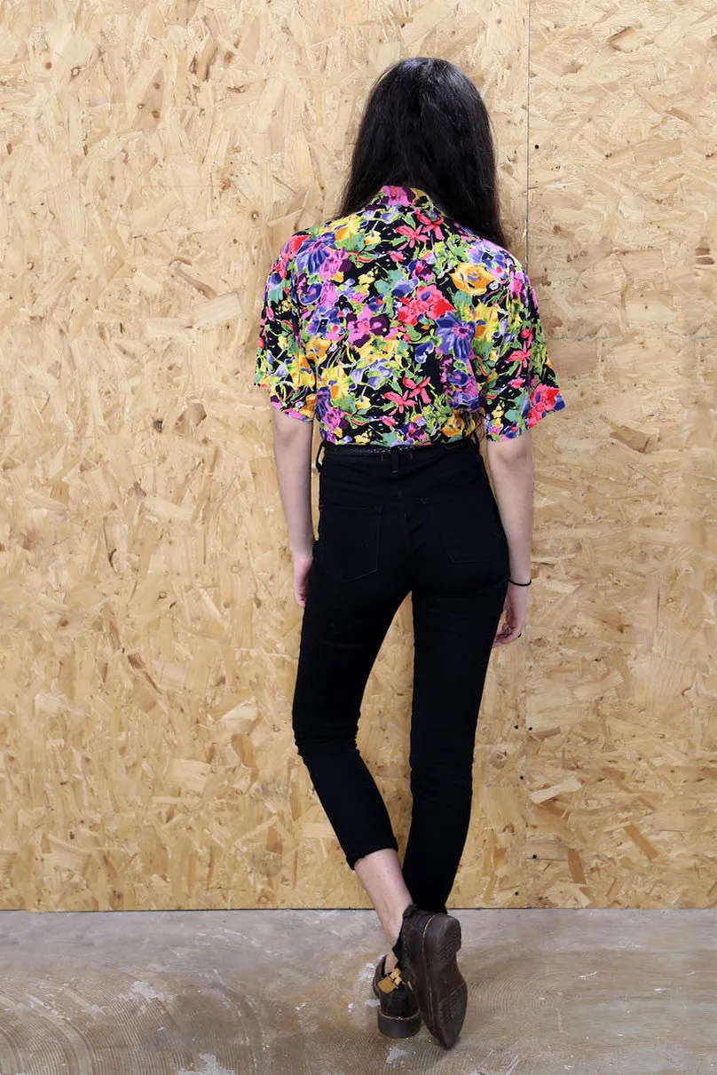 Bright Abstract Floral Print Blouse