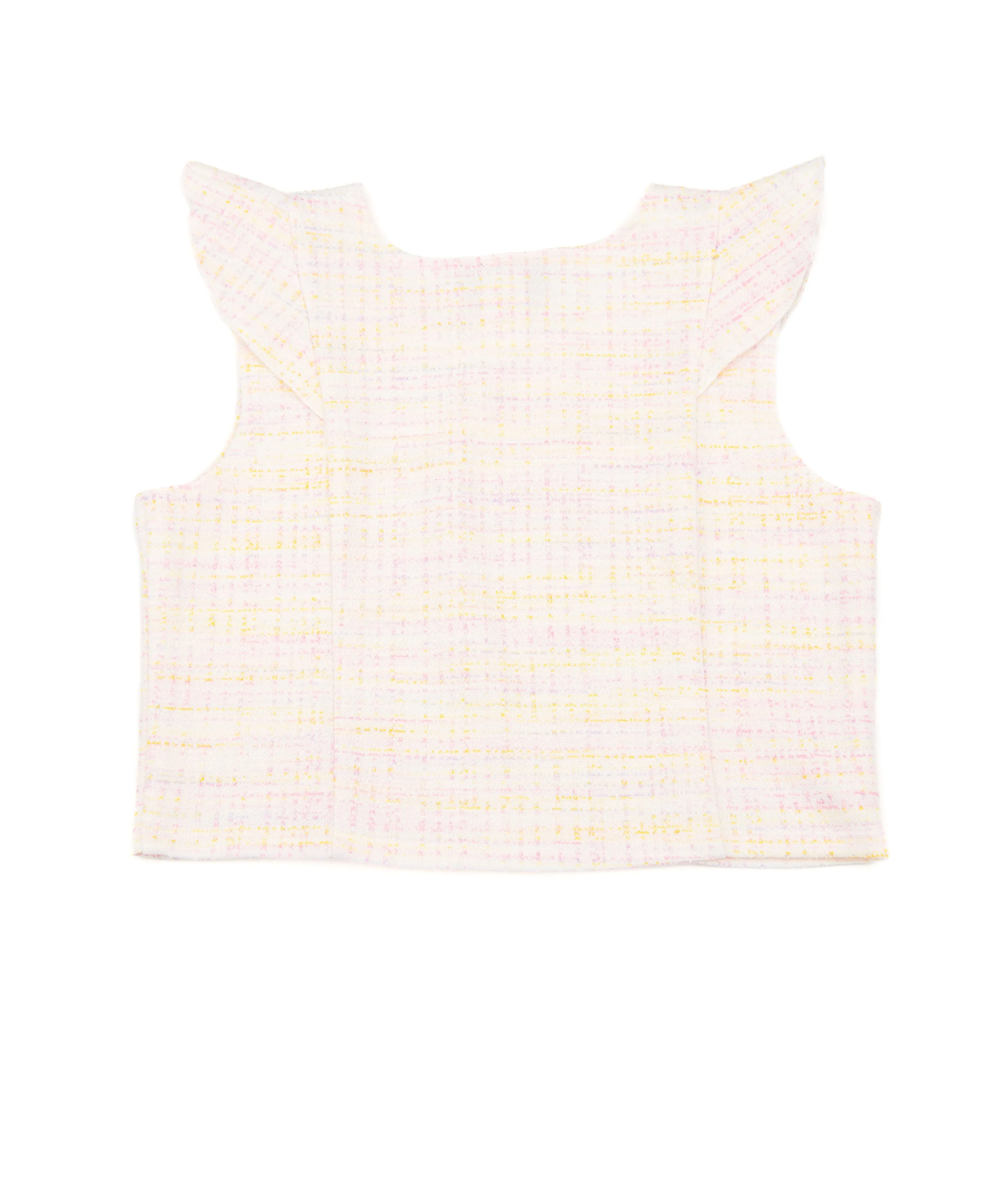 By Debra Girls Pastel Tweed Flutter Sleeve Top