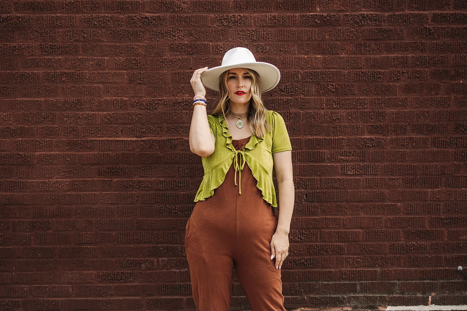 cadence jumpsuit in friar brown