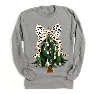 Comfort Colors Christmas Brush Strokes Tree Tee/ Long or Short Sleeve Options