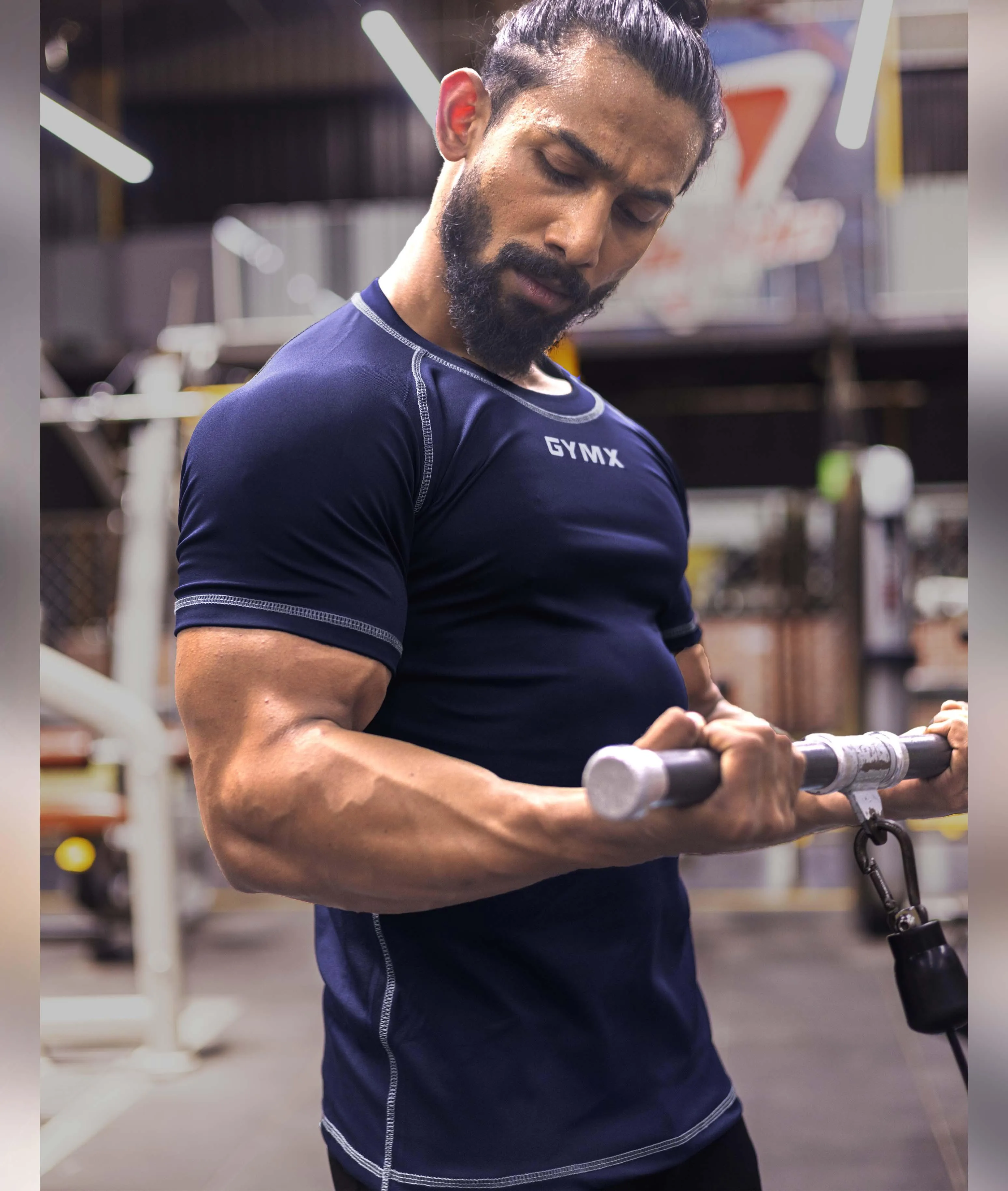 Compression GymX Tee: Night Blue