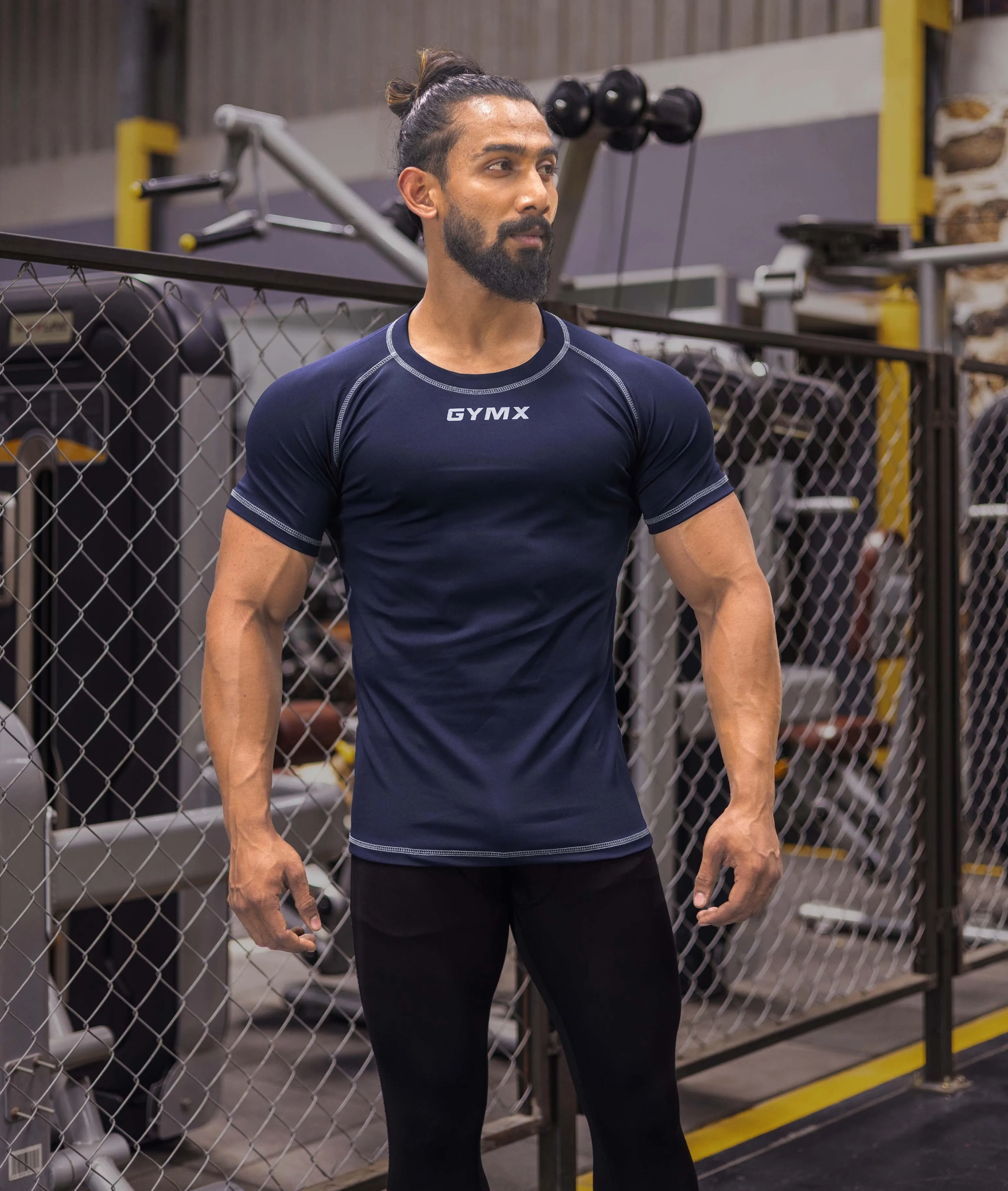 Compression GymX Tee: Night Blue