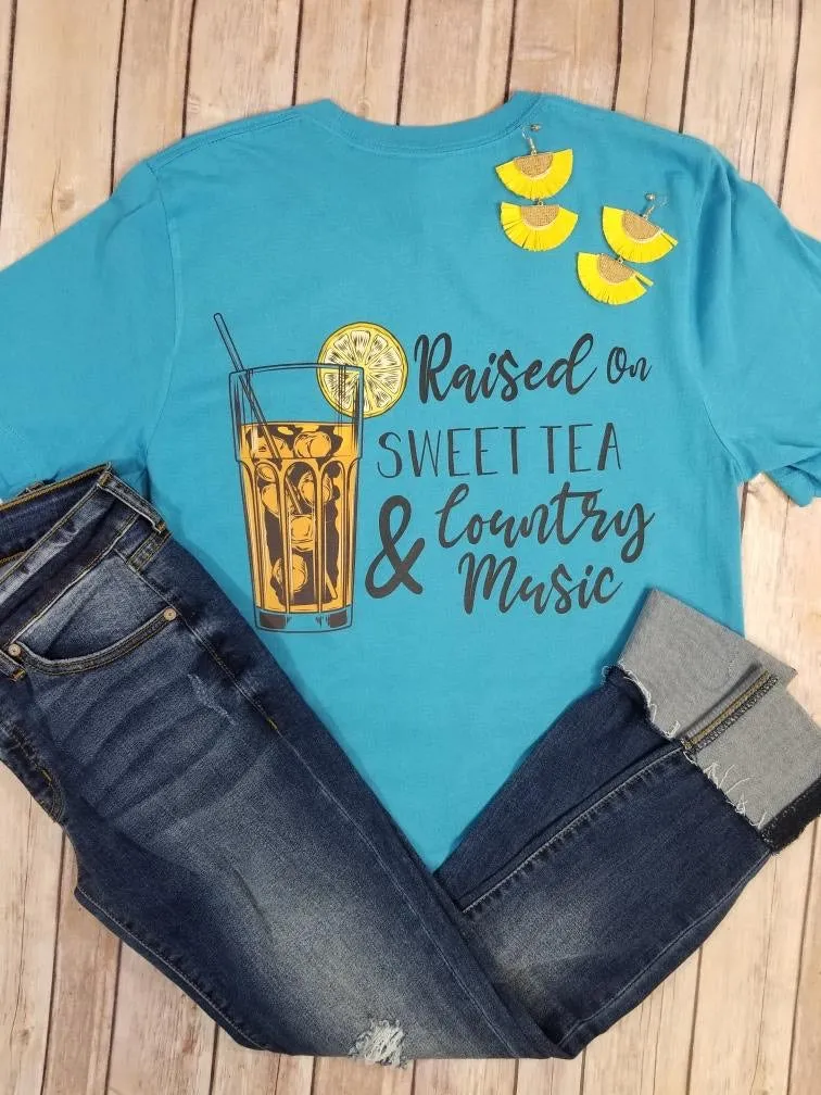 Daydream Tees Sweet Tea & Country Music Aqua