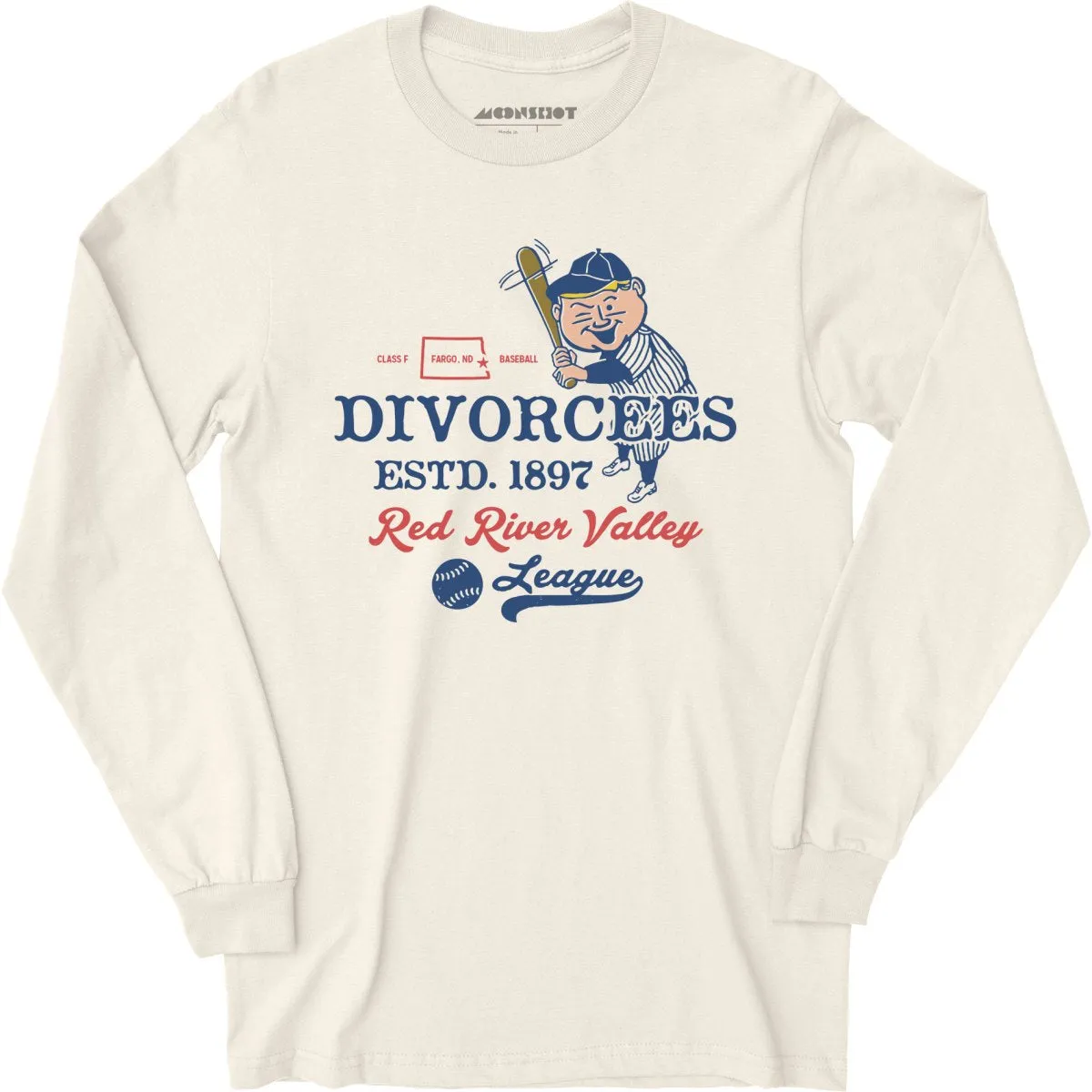 Fargo Divorcees - North Dakota - Vintage Defunct Baseball Teams - Long Sleeve T-Shirt