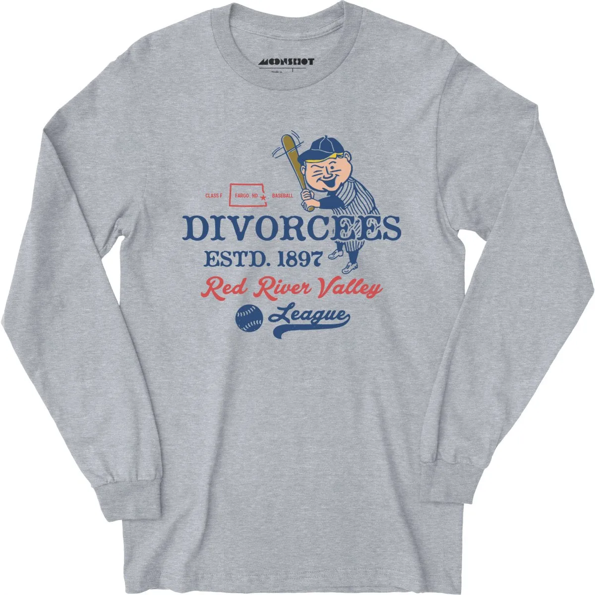 Fargo Divorcees - North Dakota - Vintage Defunct Baseball Teams - Long Sleeve T-Shirt