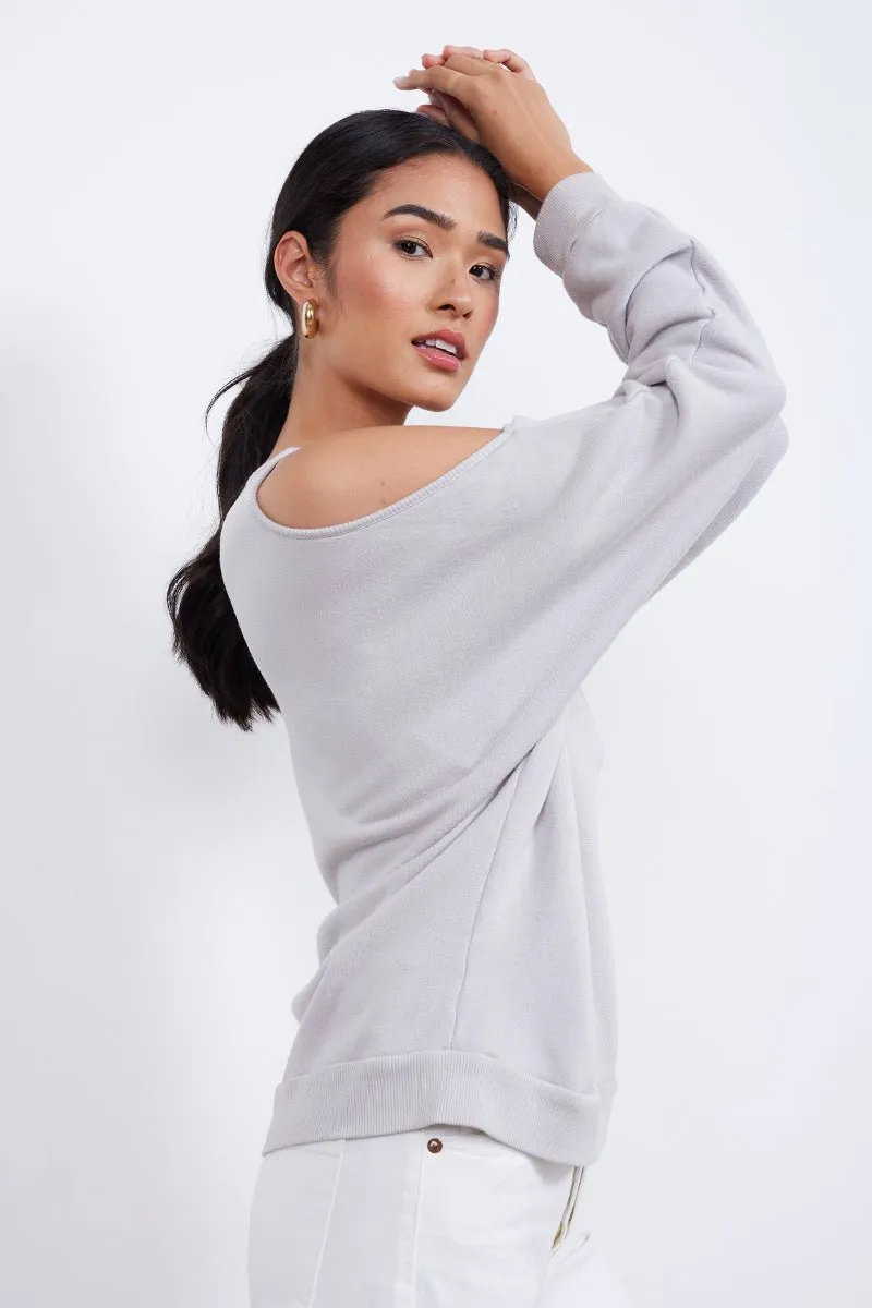 FLAVIA OFF SHOULDER PULLOVER SWEATSHIRT🌿