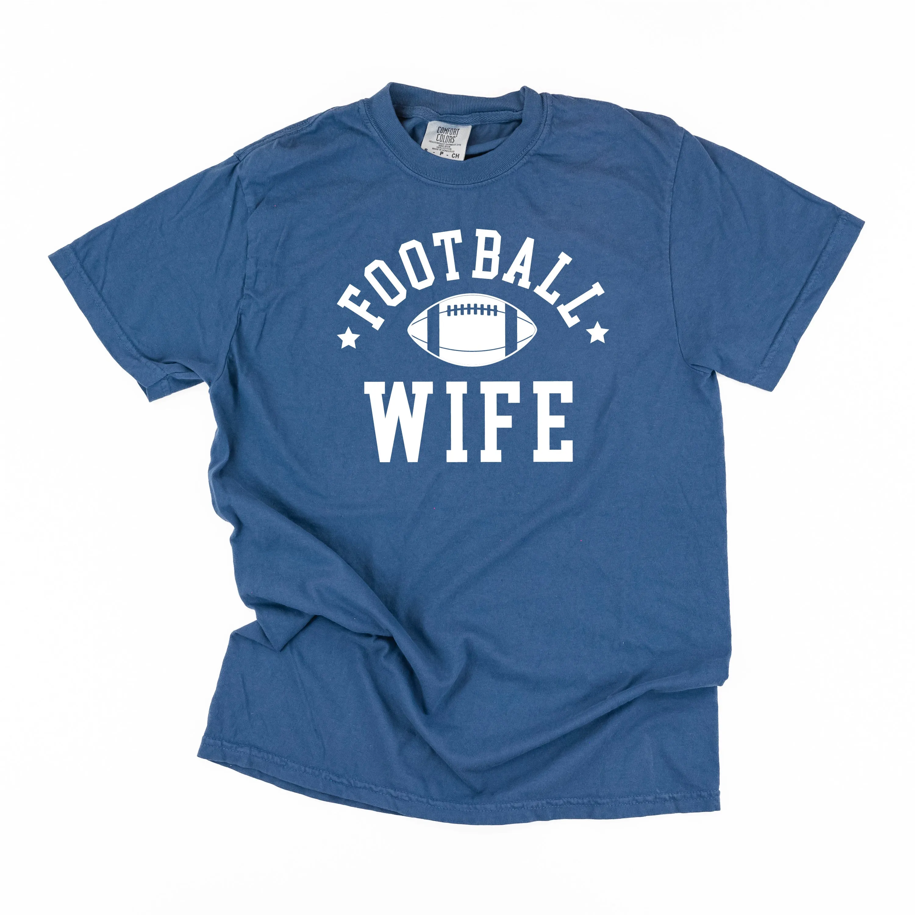 Football Wife (Stars) - SHORT SLEEVE COMFORT COLORS TEE