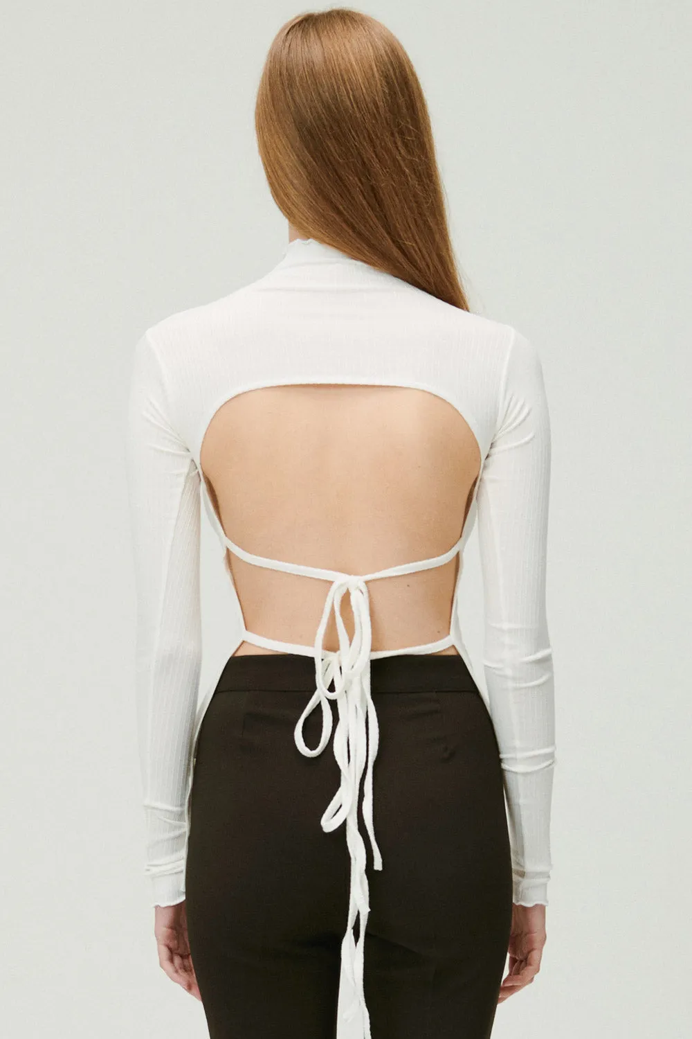 Gina Backless Ribbed Top