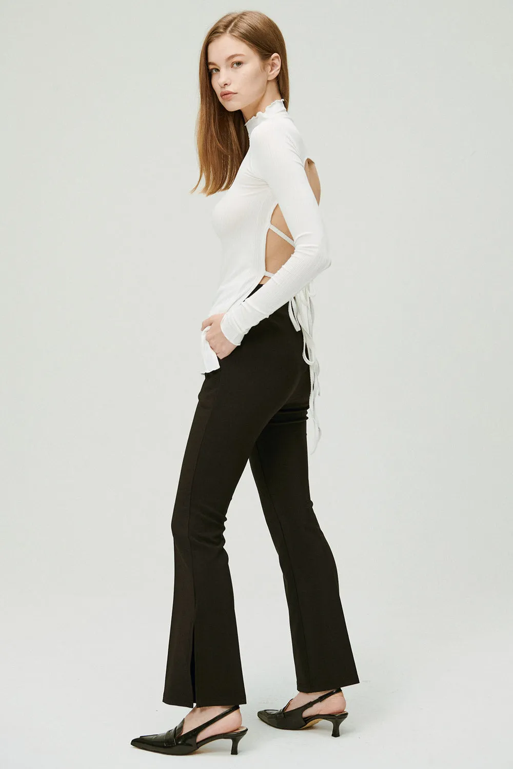 Gina Backless Ribbed Top