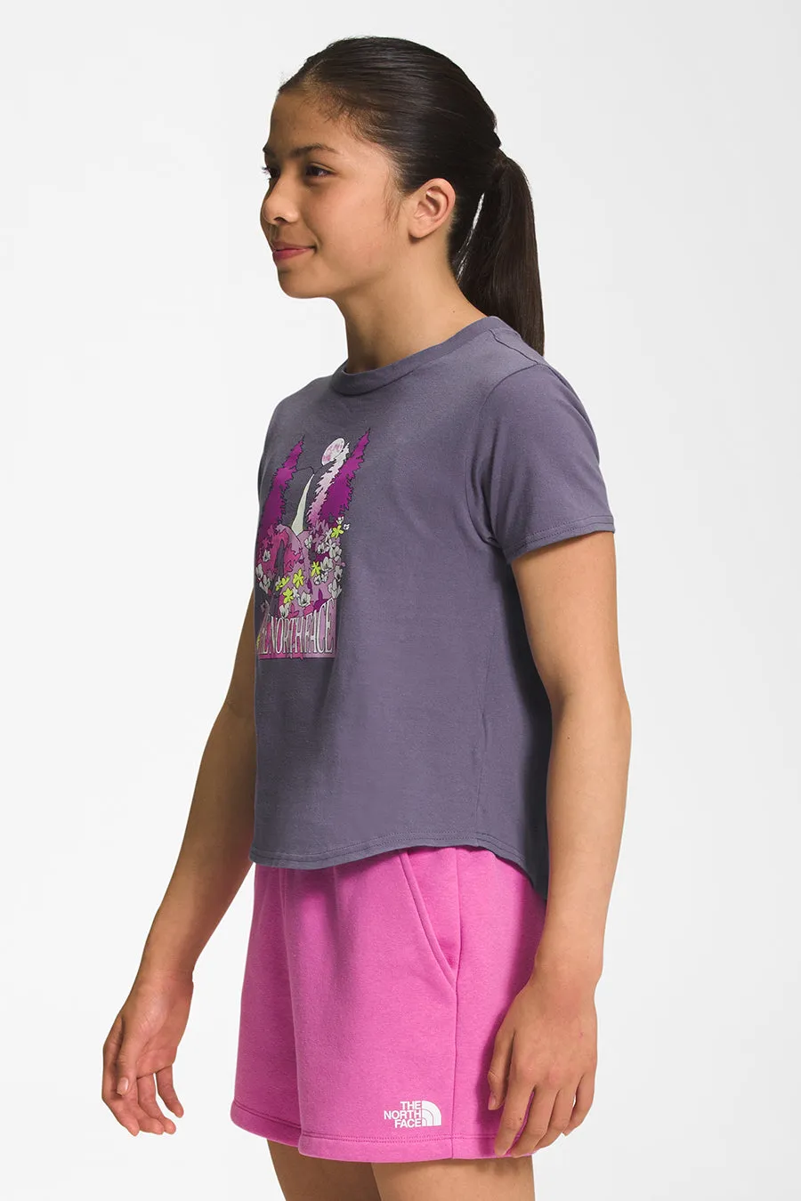 Girls T-Shirt North Face Purple Mountains