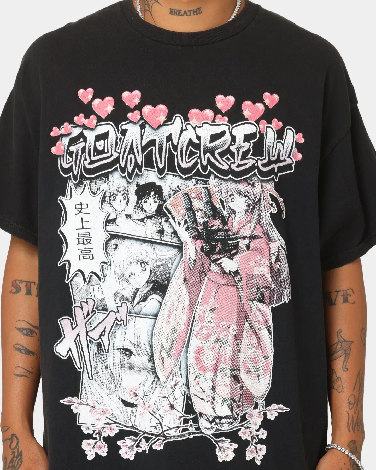 Goat Crew Shojo Manga T-Shirt Black Wash