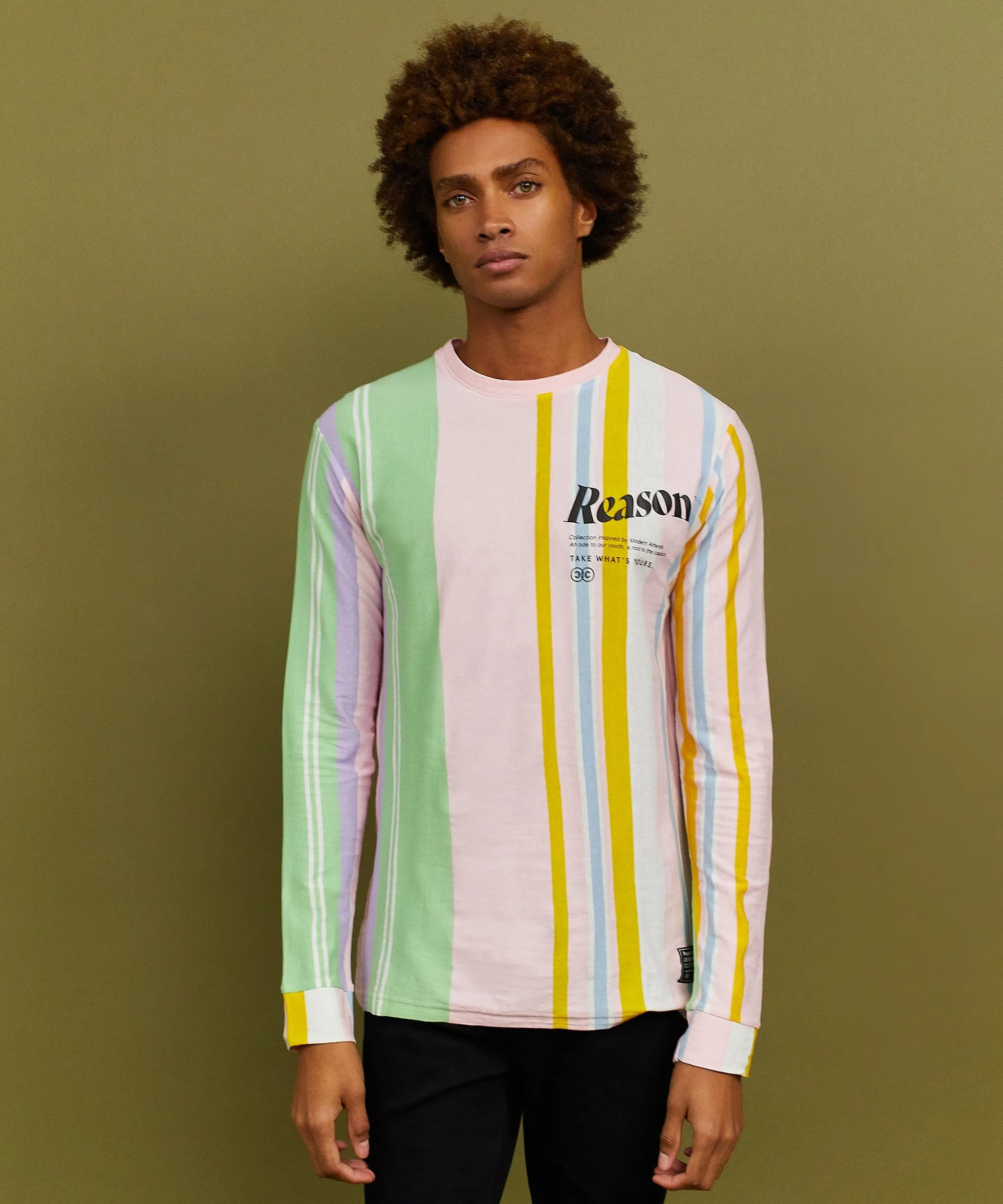 Hanover Striped Long Sleeve Logo Tee