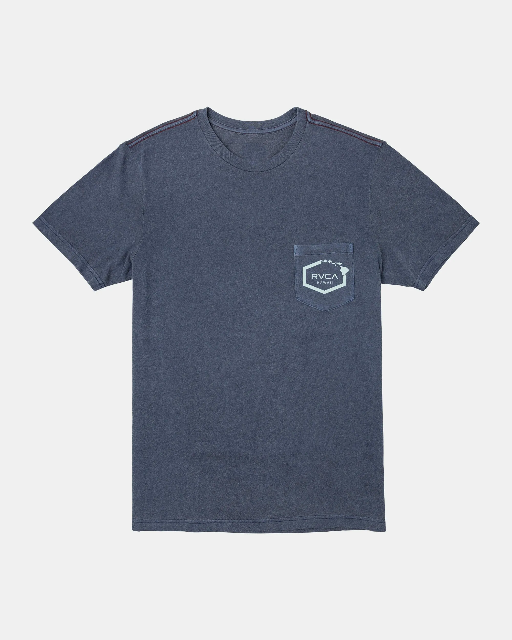 Hawaii Island Hex Pocket Tee - Moody Blue