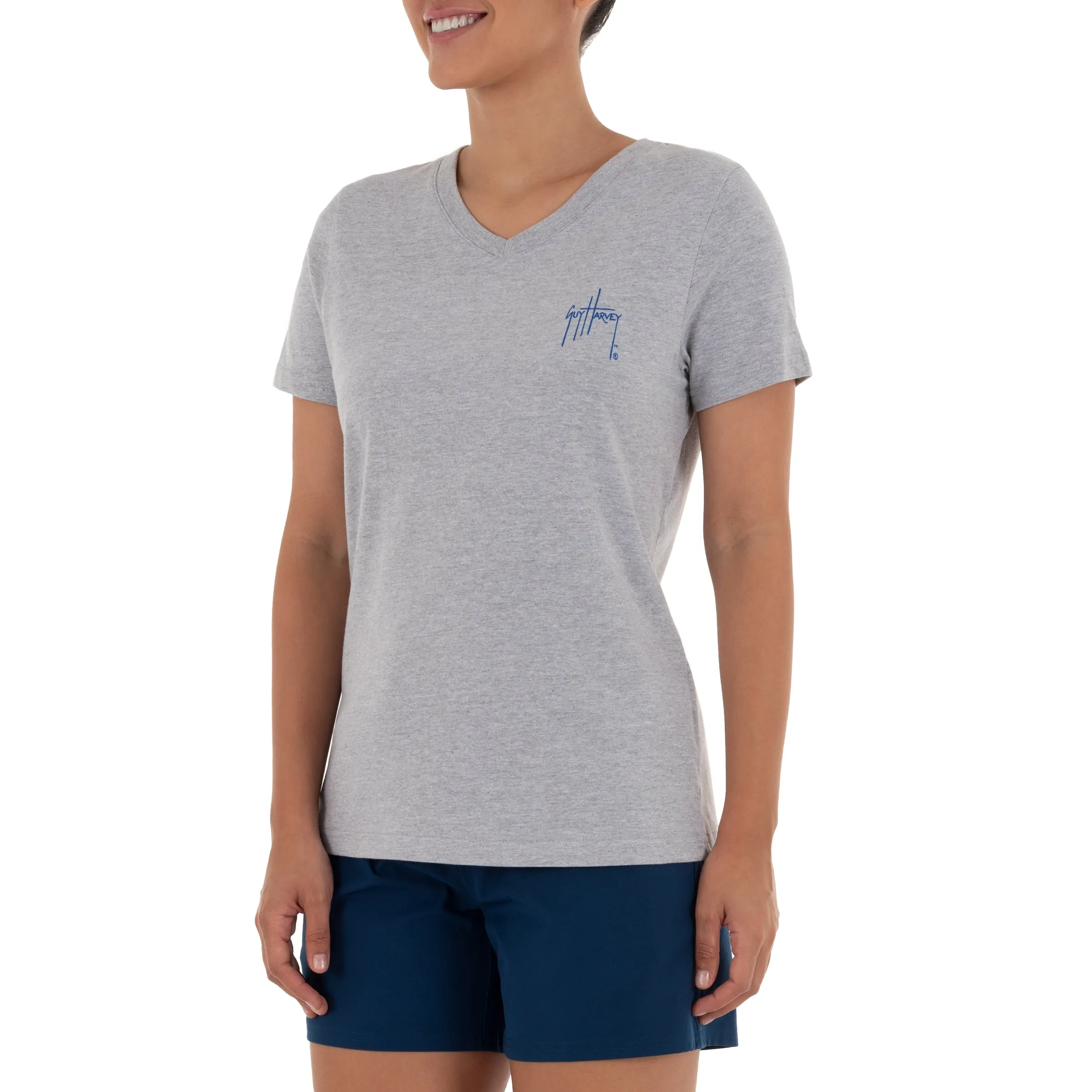 Ladies Flamingo Short Sleeve Grey T-Shirt