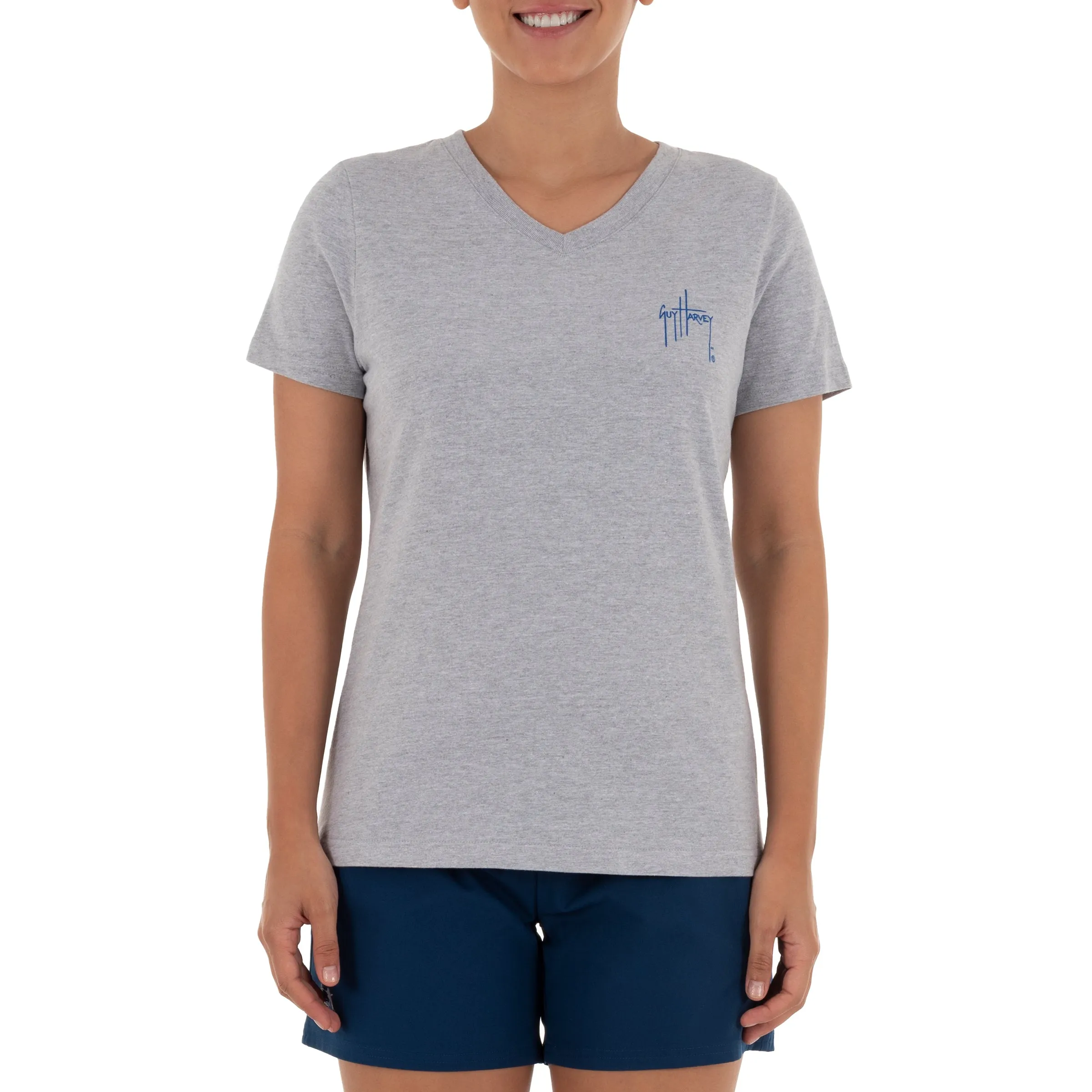 Ladies Flamingo Short Sleeve Grey T-Shirt