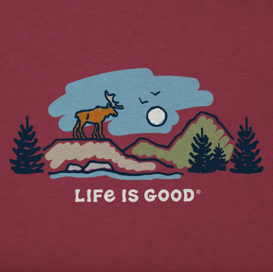 Life Is Good Men's "MOOSE Mountain" Short Sleeve Tee