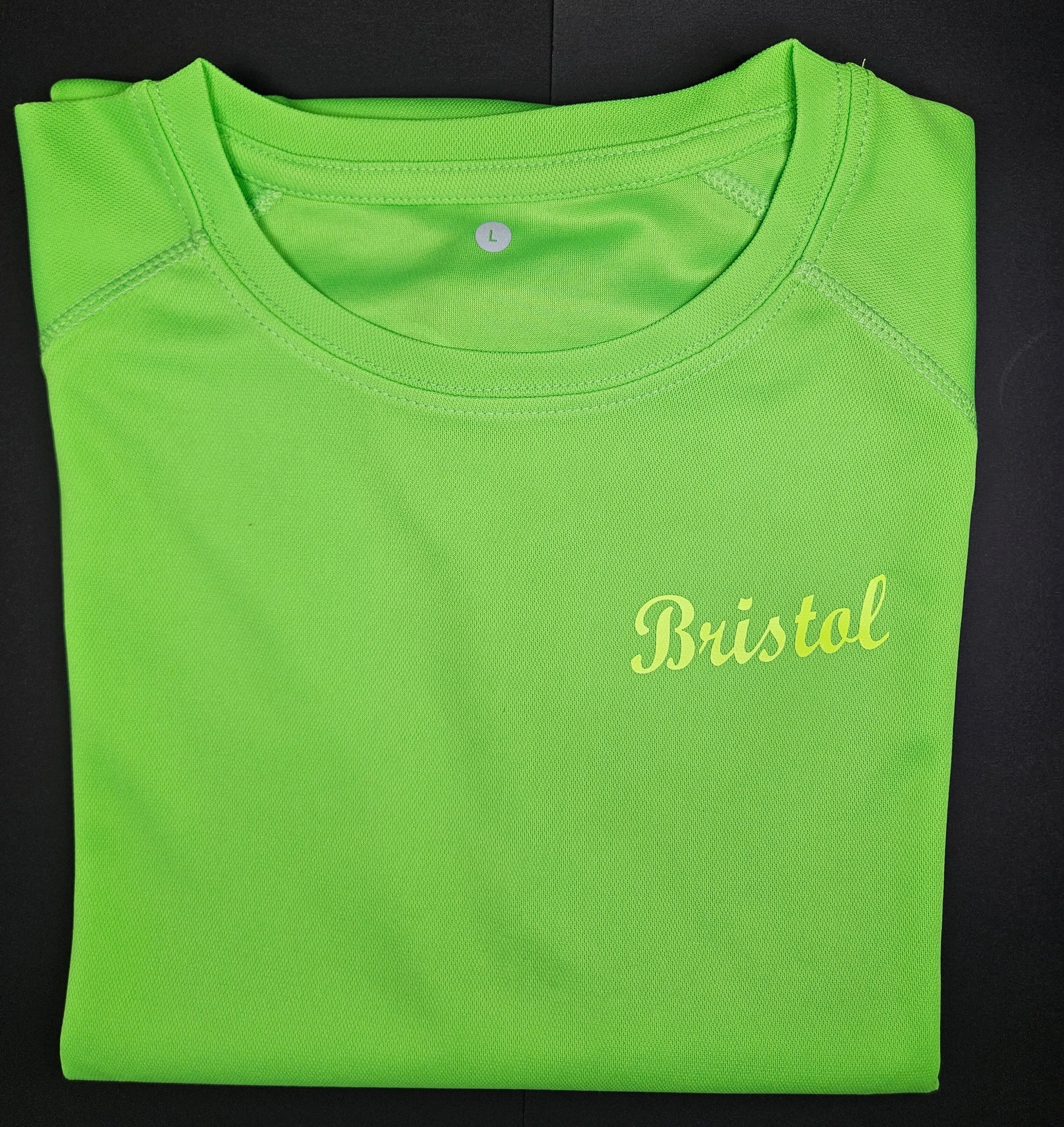 Lime Green. T-Shirts with Hot Air Balloons in Bristol Graphics for Adults. High quality sport Aircool Tees. Lime Green colour.