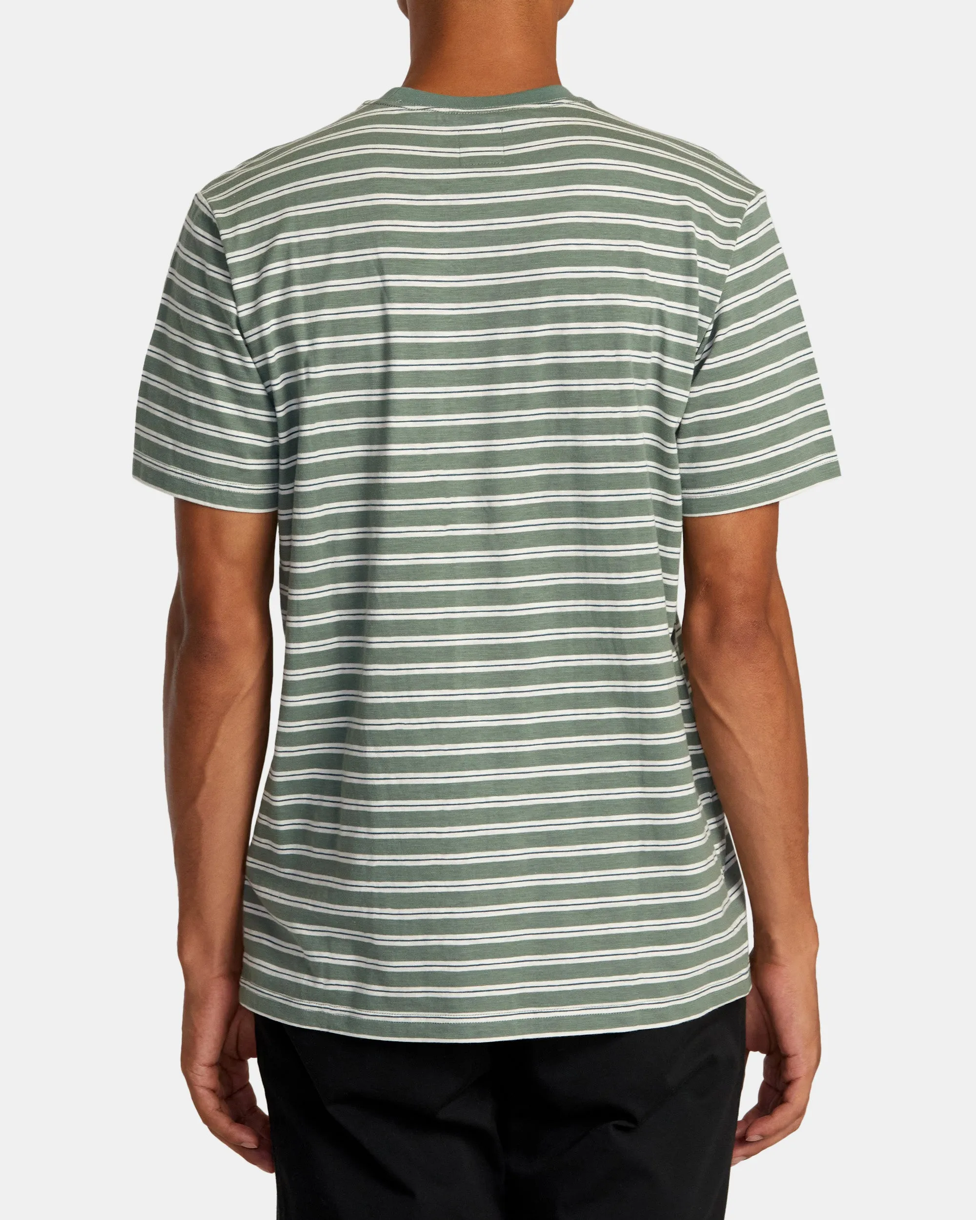 Magnolia Crew Short Sleeve Knit - Jade Stripe