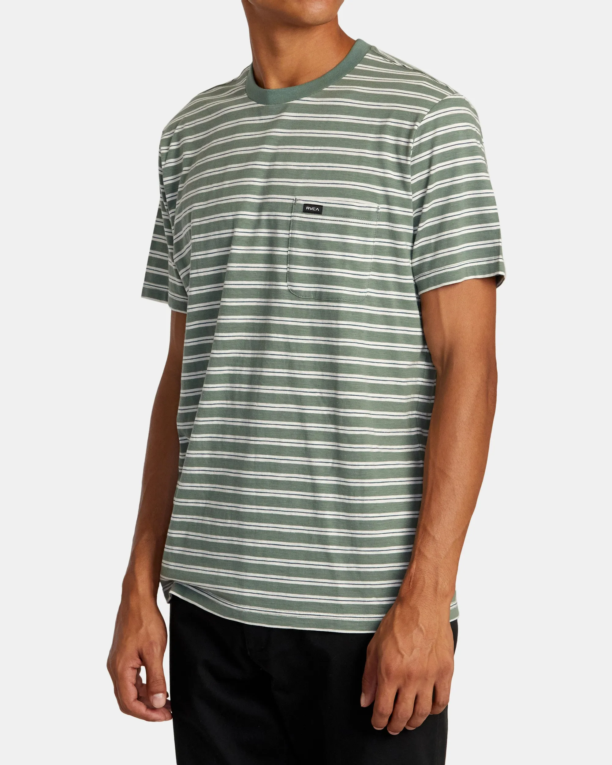 Magnolia Crew Short Sleeve Knit - Jade Stripe