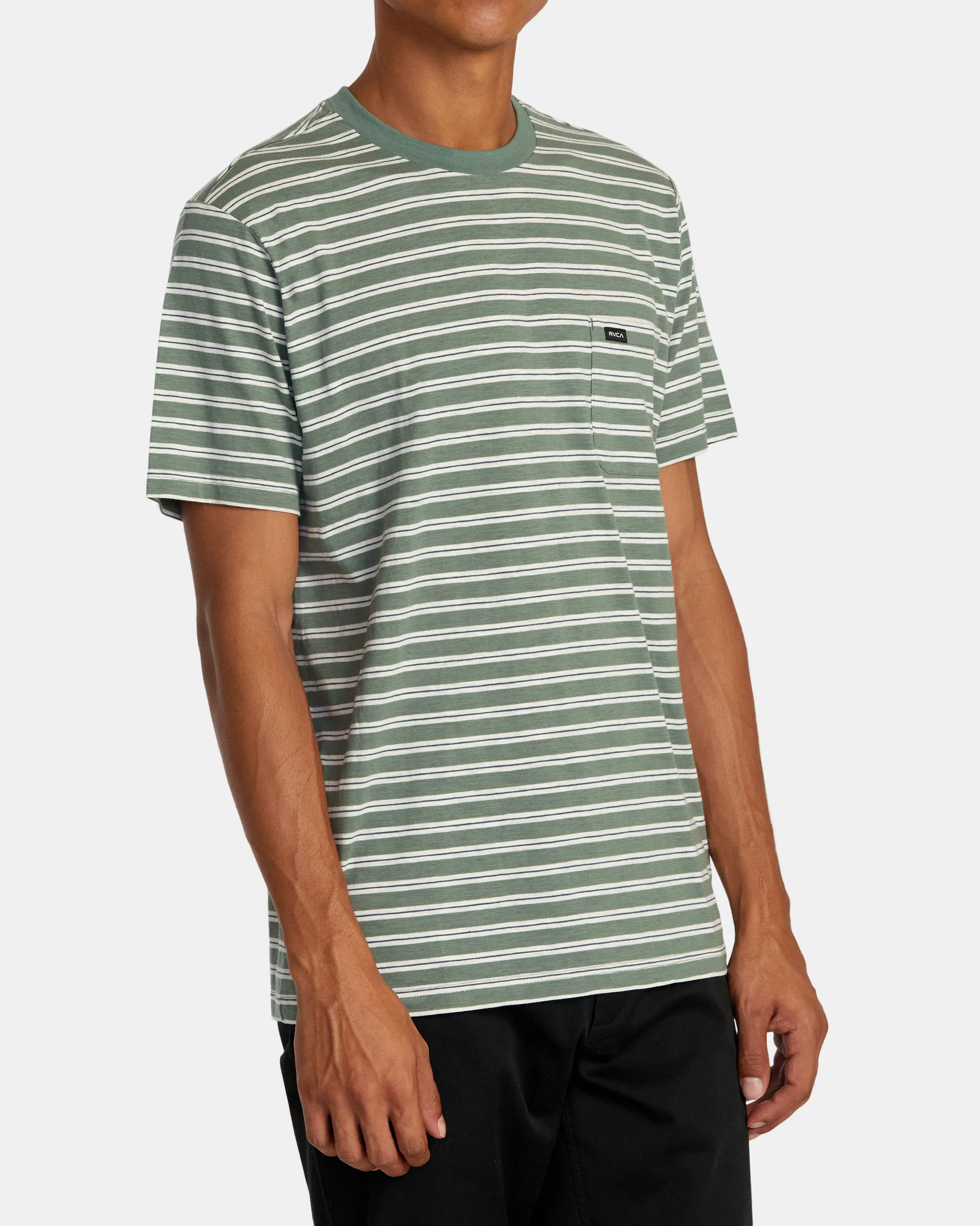 Magnolia Crew Short Sleeve Knit - Jade Stripe