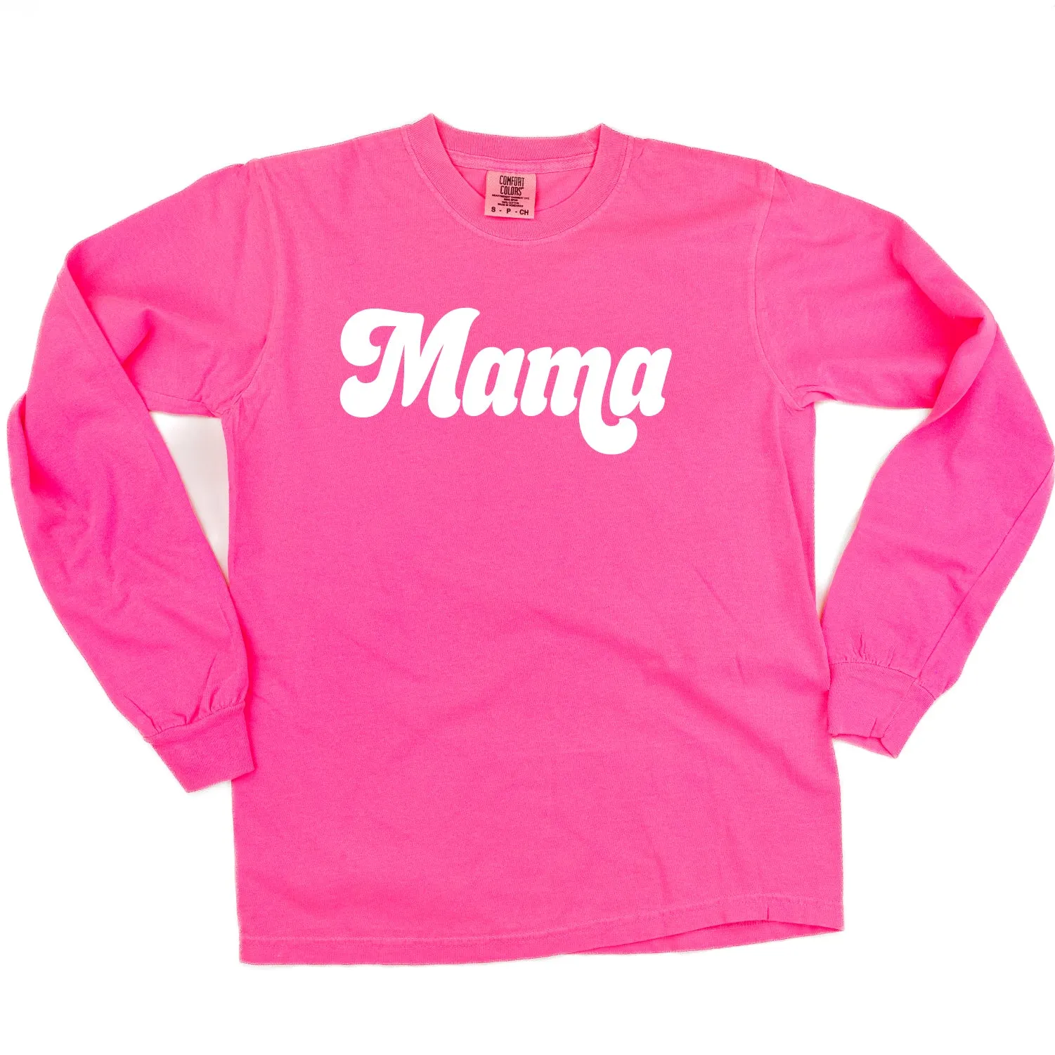 Mama (Retro) - LONG SLEEVE COMFORT COLORS TEE