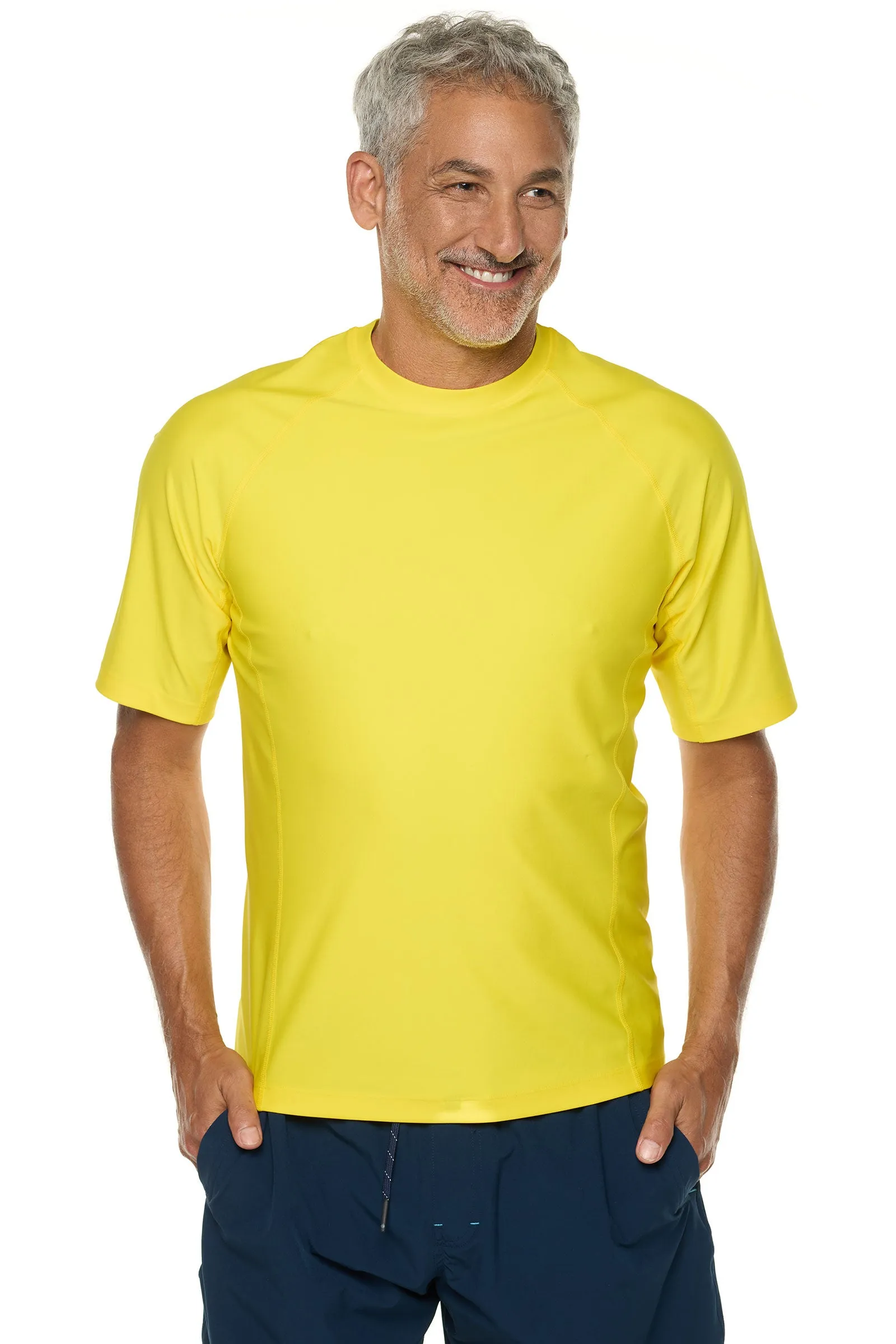 Men's Hightide Short Sleeve Swim Shirt | Bold Yellow