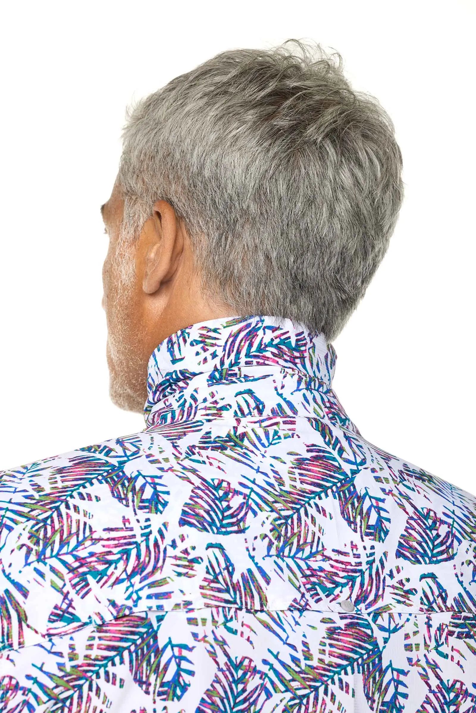 Men's Nassau Fishing Shirt | Magnolia Pink Beach Leaves