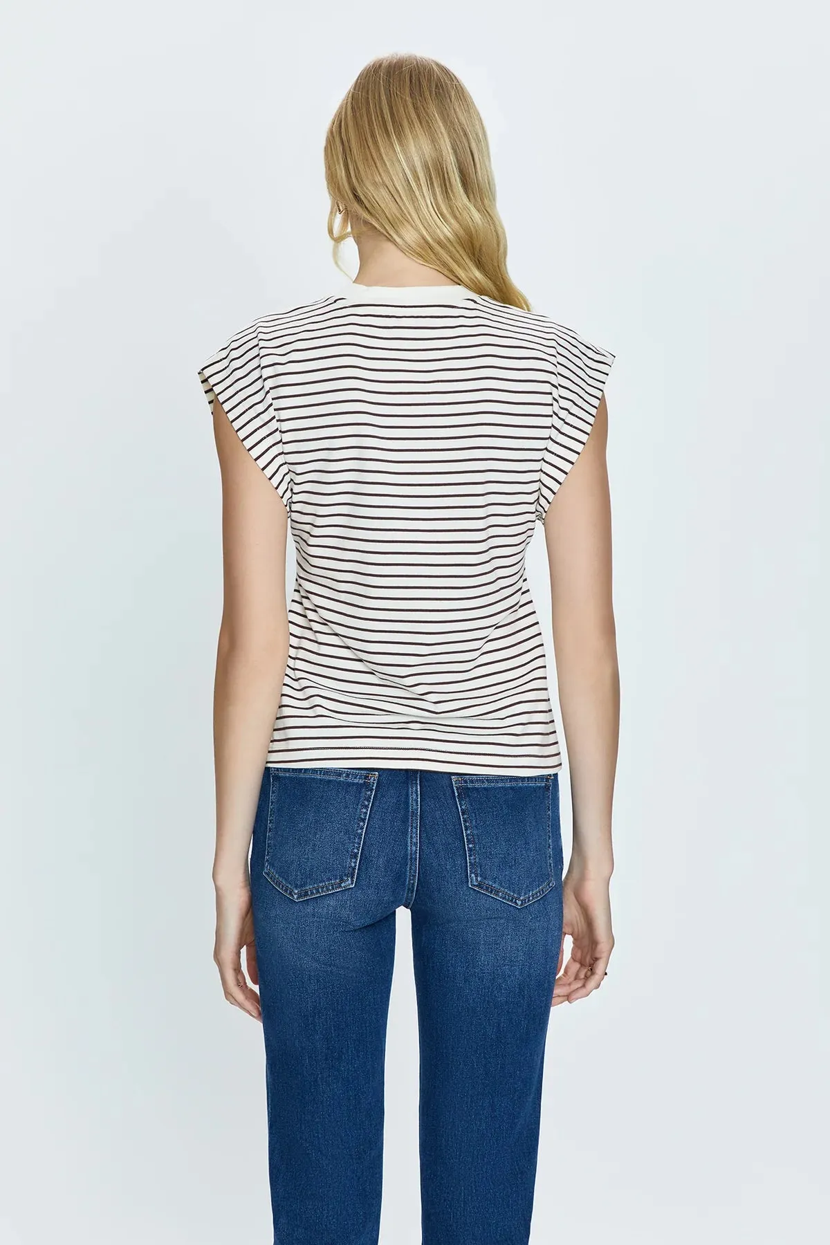 PIS Marina Chestnut Striped Muscle Tee