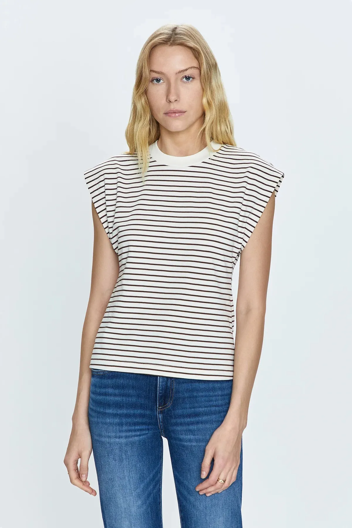 PIS Marina Chestnut Striped Muscle Tee