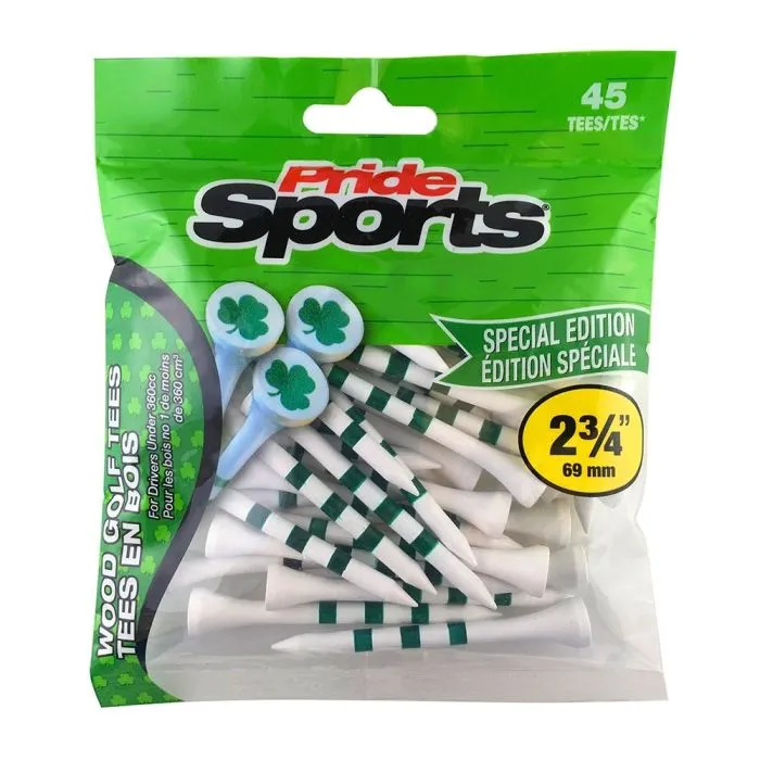 Pride Sports Shamrock Wooden Tees - 45 pcs pack