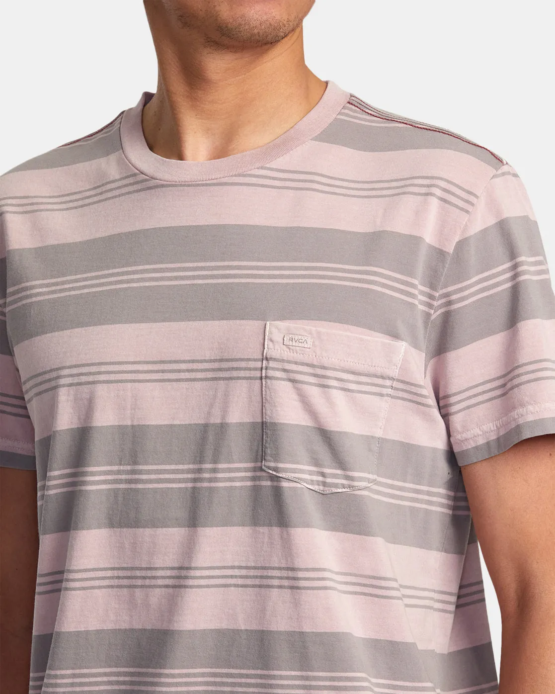 PTC Stripe Short Sleeve Knit - Pale Mauve