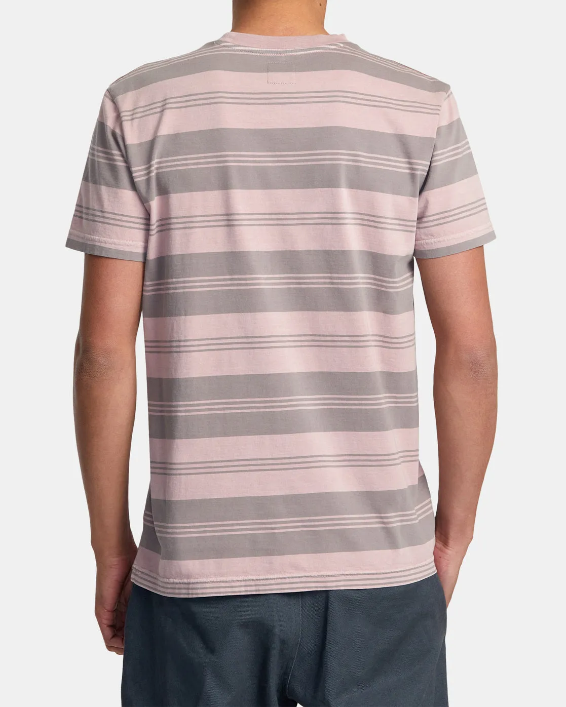 PTC Stripe Short Sleeve Knit - Pale Mauve