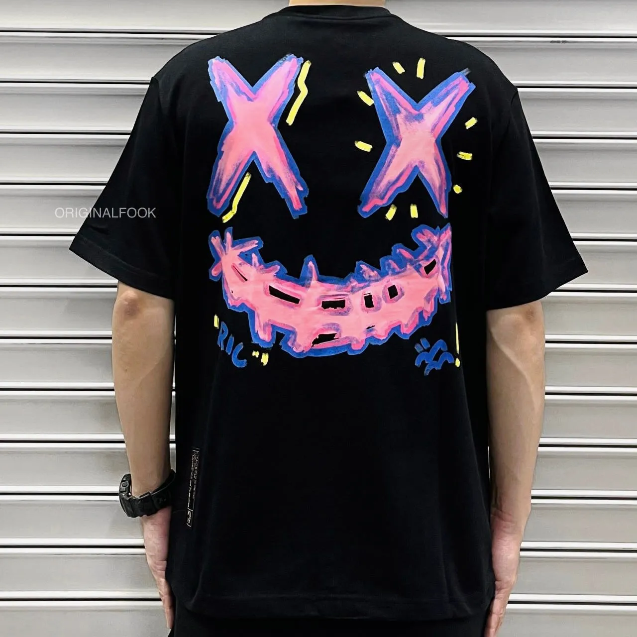 Rickyisclown [RIC] Neon Graffiti Smiley Tee Black [R27230225E-O8]