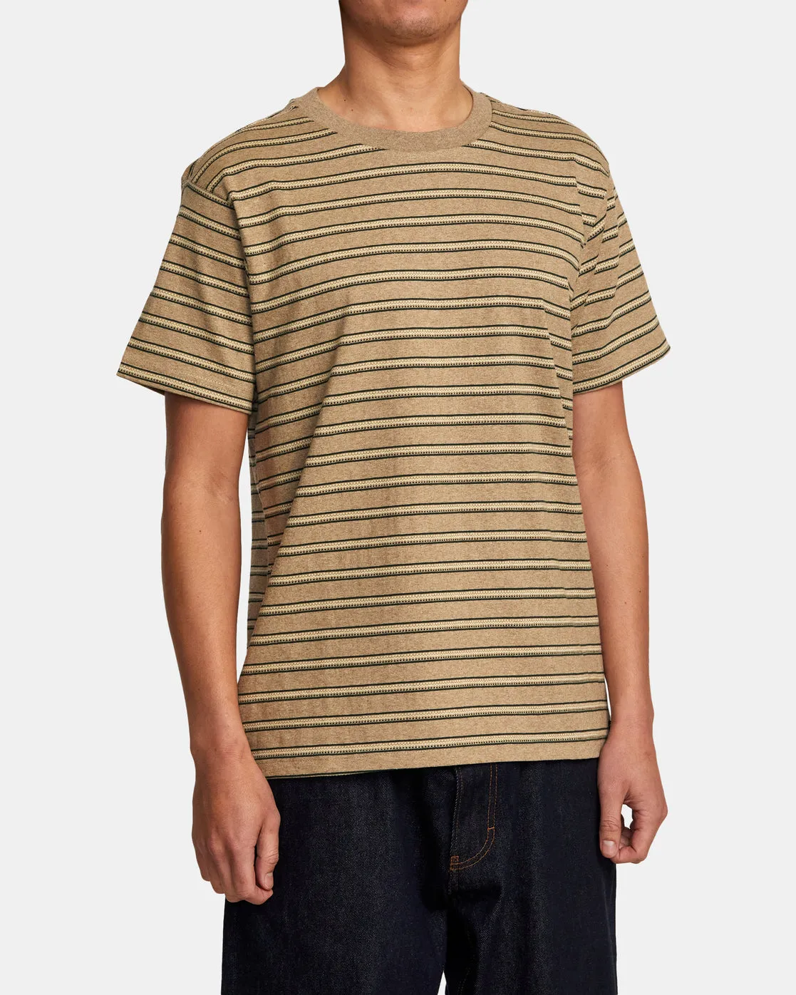 Road Runner Stripe Short Sleeve Top - Latte