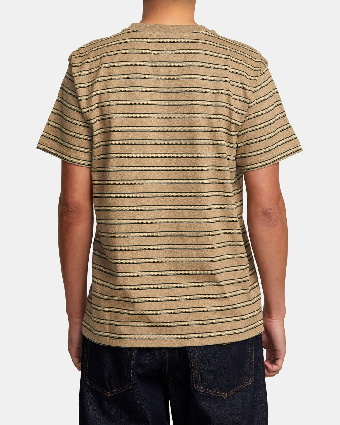 Road Runner Stripe Short Sleeve Top - Latte