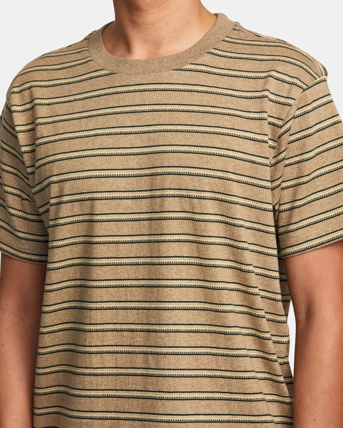 Road Runner Stripe Short Sleeve Top - Latte