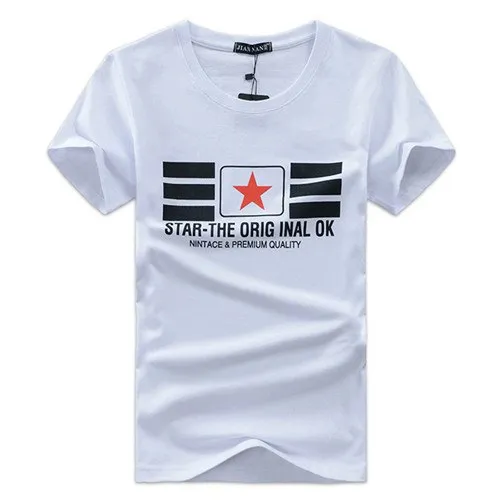 Star & Stripes Printed Cotton Slim Fit Tees