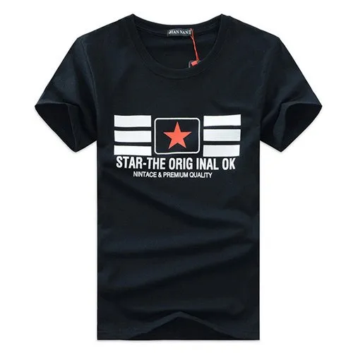 Star & Stripes Printed Cotton Slim Fit Tees