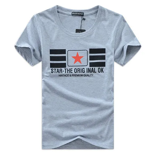 Star & Stripes Printed Cotton Slim Fit Tees