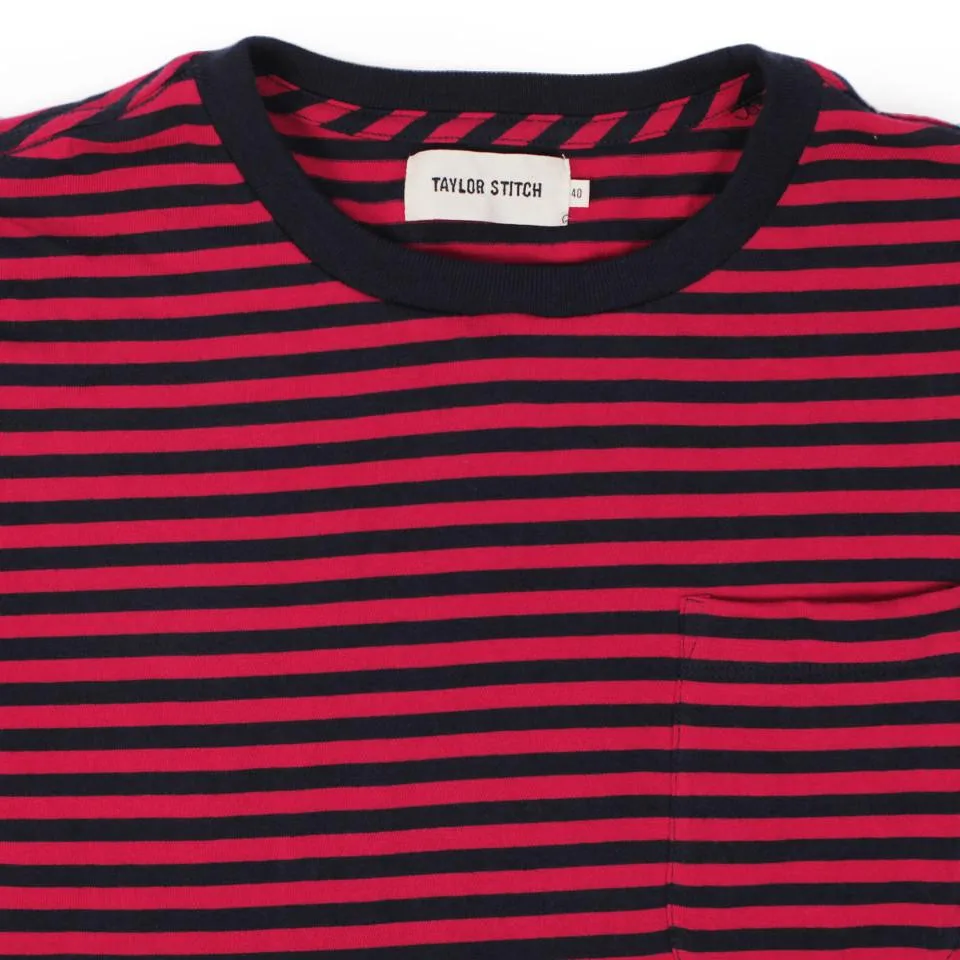 The Sequoia Stripe Tee in Navy & Red