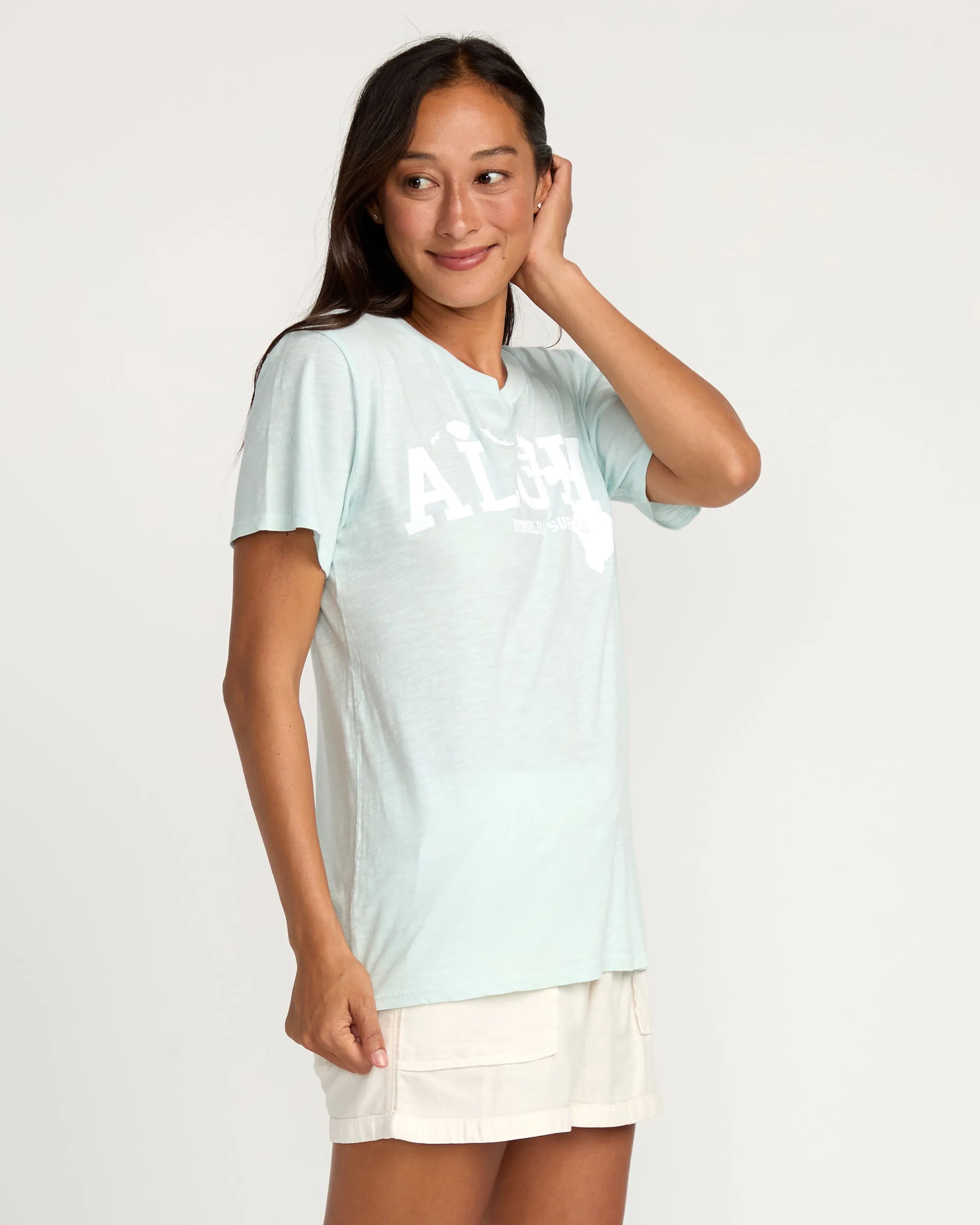 Womens Aloha State T-Shirt - Vista Blue